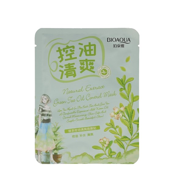 BIOAQUA maska NATURAL EXTRACT GREEN TEA OIL CONTRO