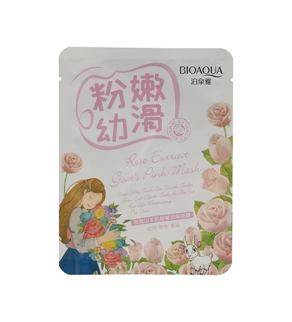 BIOAQUA maska ROSE EXTRACT GOAT'S PINK MASK