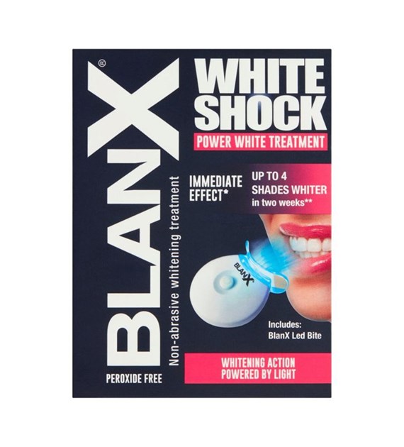 BLANX zestaw wybiel. WHITE SHOCK 50ml + LED BITE