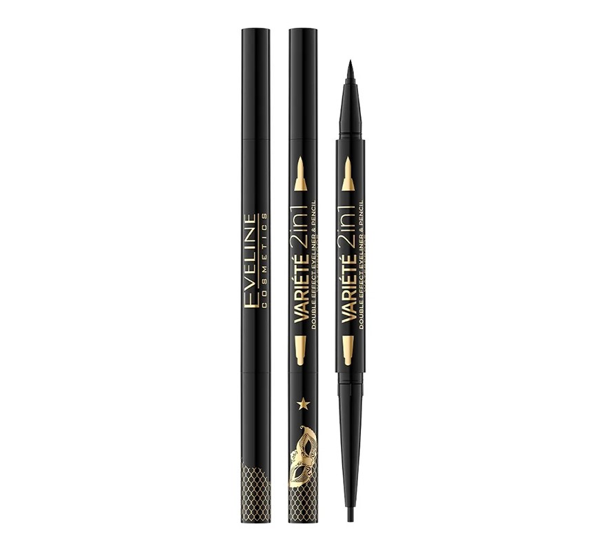 EVELINE eyeliner + kredka VARIETE 2in1 WTP #Black